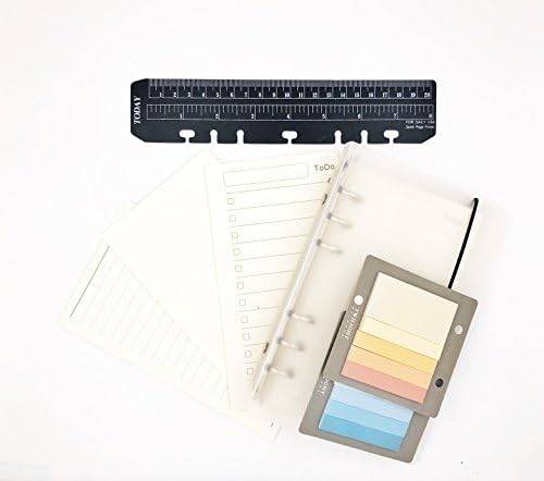 PP Matte Cover for Loose-leaf Paper, Refillable 6-Holes Translucent Plastic Folder, Binder Protector for Journal Notebook, HOY Spring Binder + Refill Paper + Color Note + Book Mark (A5, Gift Set)