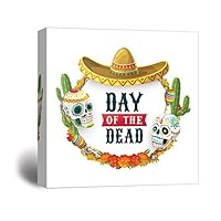 Canvas Wall Art Skull Art Canvas Prints Home Artwork Decoration for Living Room,Bedroom - 12x12 inches