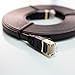 Tera Grand - 12FT - CAT7 10 Gigabit Ethernet Ultra Flat Patch Cable for Modem Router LAN Network, Gold Plated Shielded RJ45 Connectors, Faster Than CAT6a CAT6 CAT5e, Black