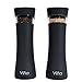 Vina Automatic Gravity Salt and Pepper Grinder Set, Pack of 2, Electric Ceramic Core Mills Shaker with Adjustable Grinding Coarseness, Free Garlic Roller Included, Black