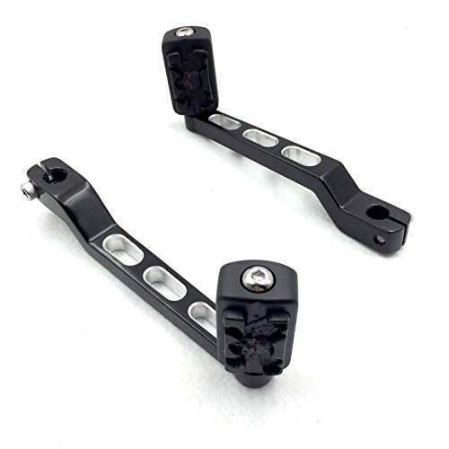 HTT Group Motorcycle Black Zombie Shifter Footrest Foot Pegs with Heel/Toe Shift Lever For Harley Electra Glide Trike Tri Street Glide Road Glide
