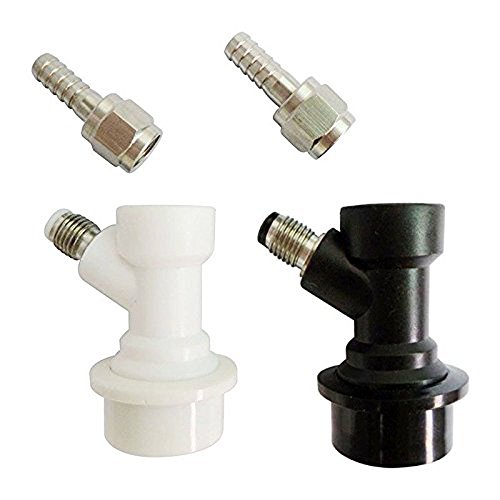Cornelius Corny Keg Ball Lock Disconnects SET Flared Gas In Liquid Out +2 Swivel Nut Stems by Happybrew