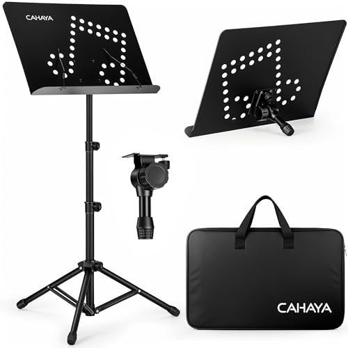CAHAYA 2-in-1 Music Stand - Foldable and Adjustable with Carry Bag - Robust Design - Patented Model
