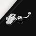 Refaxi 316L Steel Rhinestone Dangle Navel Belly Button Ring Bar (Elephant)