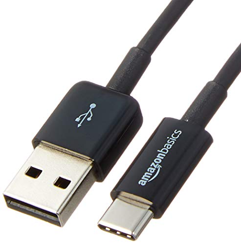 AmazonBasics USB Type-C to USB-A 2.0 Male Charger Cable - 3 Feet (0.9 Meters) - Black