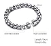 Reve Jewelry Men’s 8MM Stainless Steel Beads Barbell Stretch Bracelet, 3 Color (Silver Tone)