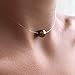 Yana Malanii Clear Choker Necklace with Single Bronze Pearl Pendant for Women