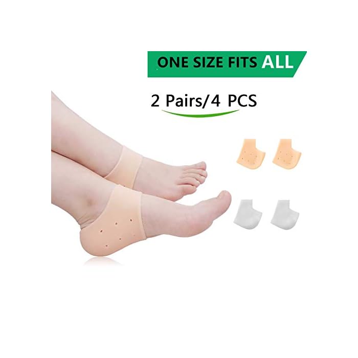 Silicone Heel Cushion,Heel Cups,Gel Heel Protectors,Plantar Fasciitis Inserts Pads& Heel Guards Great fot Heel Pain…