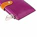 PEIUJIN Women's Genuine Wallet RFID Blocking Card Case Purse with Zipper Pocket (Purple)