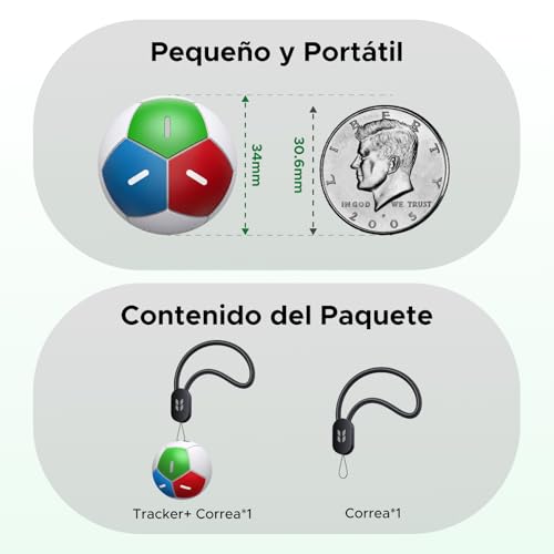 UGREEN FineTrack 2 Bluetooth Localizador Inteligente 1 Pack, Diseño de Balón de Fútbol, Batería de 7 Años No Recargable, 110dB, IP68, Compatible con Find My (iOS), Diseño de Temática Norteamericana