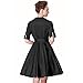 Heroecol Womens Vintage 1950s Dresses Cross V Neck Short Sleeve 50s 60s Style Retro Swing Cotton Dress