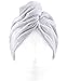 Evolatree Microfiber Hair Towel - Wet Hair Wrap Turbans - Rapid Dry, Anti Frizz Curly Hair Products - Quick Drying Cap, Plopping Tshirt Head Wraps for Women - Turban Hair Towels, Gym Salon Bath Shower (Glacier Gray)