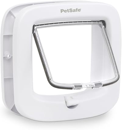 PetSafe Manual-Locking Cat Flap 4-Way Lock White Energy Efficient
