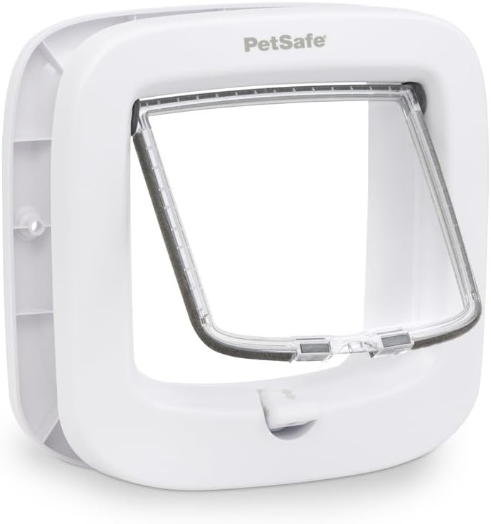 PetSafe Manual-Locking Cat Flap 4-Way Lock White Energy Efficient