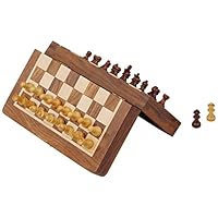 #1 Craftngifts Limited Stock - Chess Set 12 Inch Magnetic Folding Chess Set Standard Board Game with Chessmen Storage - Handmade in Fine Wood