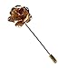 Sunny Home Men's Floral Golden Flower Lapel Stick Brooch Pin for Suit