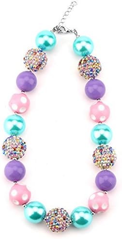 Mikty Girl Baby Purple Bling Chunky Bubblegum Beads Necklace