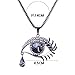 Qiyun (TM) Faceted Crystal Oval Tear Drop Bead Eye Shape Design Pendant Link Necklace