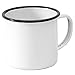 Crow Canyon Home Enamelware Mug, 12 ounce, Vintage White/Black (Single)