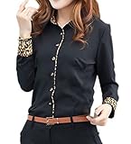 Amoin Women's Career Black/White Leopard T Shirt