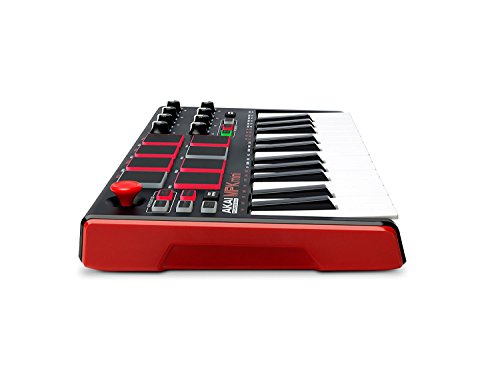 Akai Professional MPK MINI MK2 MKII | 25-Key Ultra-Portable USB MIDI Drum Pad & Keyboard Controller (Red/Black)+ 4-Port USB 2.0 Hub + High Speed USB Extension Cable + Clean Cloth - Thumbnail 7