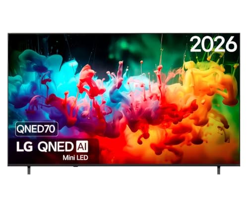 85QNED70B6A - TV 85", QNED MiniLED, 4K AI, Smart TV, WebOS 25, Sin Reflejos al 94%, Procesador Alpha 5 Gen7 AI, 120Hz, Super Upscaling, HDR10 y Dolby Digital Plus, Alexa/Google Assistant, Negro