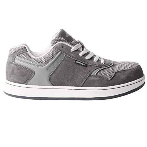 Safety Toe Athletic Shoes - Skater Style, Steel Toe Shoe Sneakers (8.5, Gray)