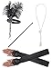 JustinCostume 1920s Accessories Headband Necklace Gloves Cigarette Holder