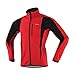 ARSUXEO Winter Warm UP Thermal Softshell Cycling Jacket Windproof Waterproof Bicycle Mountain Bike Clothes 15-K Red Size Medium