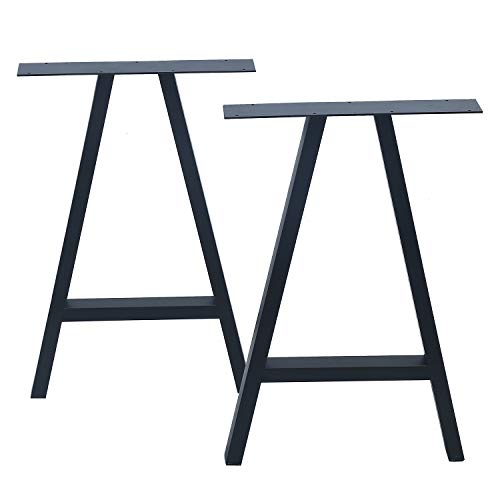 Weven Metal Furniture Legs 28"Height 17.5"Wide,Industrial Rustic Decory A Shape Table Legs,Heavy Duty Metal Desk Legs,Dining Table Legs,Industrial Modern, DIY Bench Legs,Black(2 Pcs)