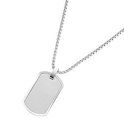 Geoffrey Beene Men's Stainless Steel Engravable Dog