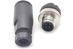 FOWIUNYE M12 4 Pin Male Connector, 12mm D Code Industrial Circular Connector Field Assembly Wireable Sensor IP67 Straight Type Adapter Unshiled 250V 4A AC/DC Connector for PG7