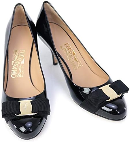 Amazon Salvatore Ferragamo アウトレット品 サルヴァトーレ フェラガモ 靴 レディース ヴァラリボン付き パンプス エナメルブラック Carla 70 Nero 19ss エナメルブラック 6 5cサイズ 並行輸入品 Salvatore Ferragamo パンプス