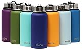 MIRA 40 Oz Stainless Steel Vacuum Insulated Wide Mouth Water Bottle | Thermos Flask Keeps Water Stay Cold for 24 hours, Hot for 12 hours | Double Walled Powder Coated Travel Flask | Blue