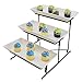 3 Tier Serving Tray Cake Stand Three Tiered Dessert Tray Food Server Display Rack White Plates