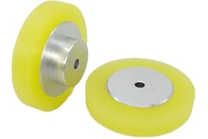 CALT 2PCS Industrial Encoder Meter Measuring Roller Rubber Wheel Wear-Resistant Polyurethane Synchronizer Wheel for Rotary Encoder (Perimeter 200mm(Hole Diameter 8mm))