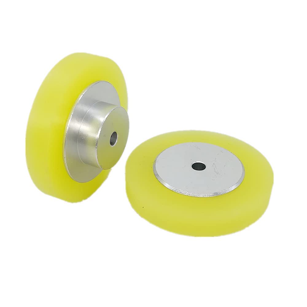 Photo 1 of 2PCS Industrial Encoder Meter Measuring Roller Rubber Wheel Wear-resistant non-slip Polyurethane Synchronizer Wheel for Rotary Encoder Marking Machine Inkjet Printer (Diameter 68mm(hole diameter 6mm))