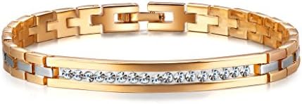 Forcolor Yellow Gold-Plated Silver Cubic Zirconia Round Bracelet