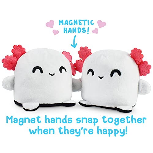 TeeTurtle - Plushmates - Magnetic Reversible Plushies that hold hands when happy - Axolotl - Huggable and Soft Sensory Fidget Toy Stuffed Animals That Show Your Mood - Gift for Kids and Adults!