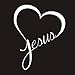 Vool Jesus Heart Vinyl Decal Sticker Cars Trucks Vans Walls Laptops (White, 5.5