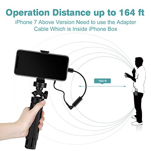 ZHUOSHENG Upgraded Wireless Lavalier Microphone for iPhone Android Phone DSLR Camera, 20-channel UHF Rechargeable Wireless Lapel Microphone System Used in YouTube Vlogging Video Recording Livestream - Thumbnail 7