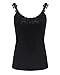 ZANZEA Women Sexy V Neck Sleeveless Spaghetti Strap Camisole Lace Cami Tank Tops Blouses Black L