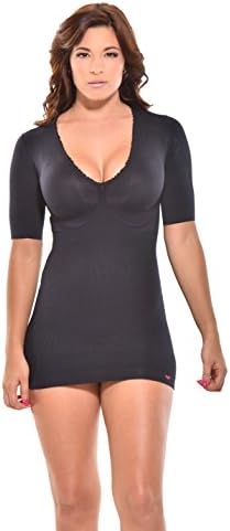Seamless Arm Slimmer Cami Shaper, Short Sleeve Arm Shapewear Girdle By Your Contour (2X, Black)