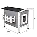 Petsfit Large Outdoor Cat House Waterproof, Outside Feral Cat Shelter with Escape Door & Stair Weatherproof