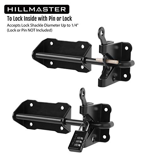 HILLMASTER Heavy Duty Automatic Gate Latch for Wooden Fences with Pull