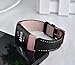 VIGOSS Leather Band Compatible with Fitbit Charge 3/3 SE Bands Women Soft Charge3 Band with Adapters Strap for Fitbit Charge 3/3 SE Tracker Smartwatch (Black 2, 5.5