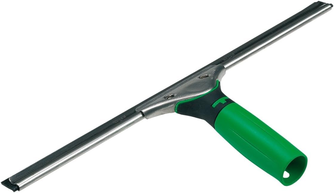 UNGER ES450 ErgoTec Window Squeegee 45cm - Rubber Squeegee Blade, Stainless Steel Channel & Rubber Grip Handle - Window Cleaning Equipment, Green