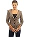 PattyBoutik Women's Wool Blend Hooded Cable Cardigan (Brown M)