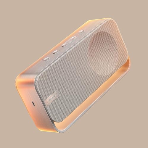 SoundLink Home Lautsprecher, Premium, tragbarer und kabelloser Bluetooth-Regal-Lautsprecher, bis zu 9 Stunden Akkulaufzeit, Helles Silber