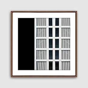 Framed Canvas Wall Art Geometric Building Canvas Prints Home Artwork Decoration for Living Room,Bedroom - 16x16 inches